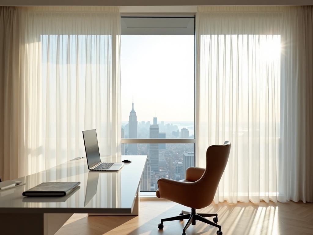 Sheer Curtains in Executive Office
