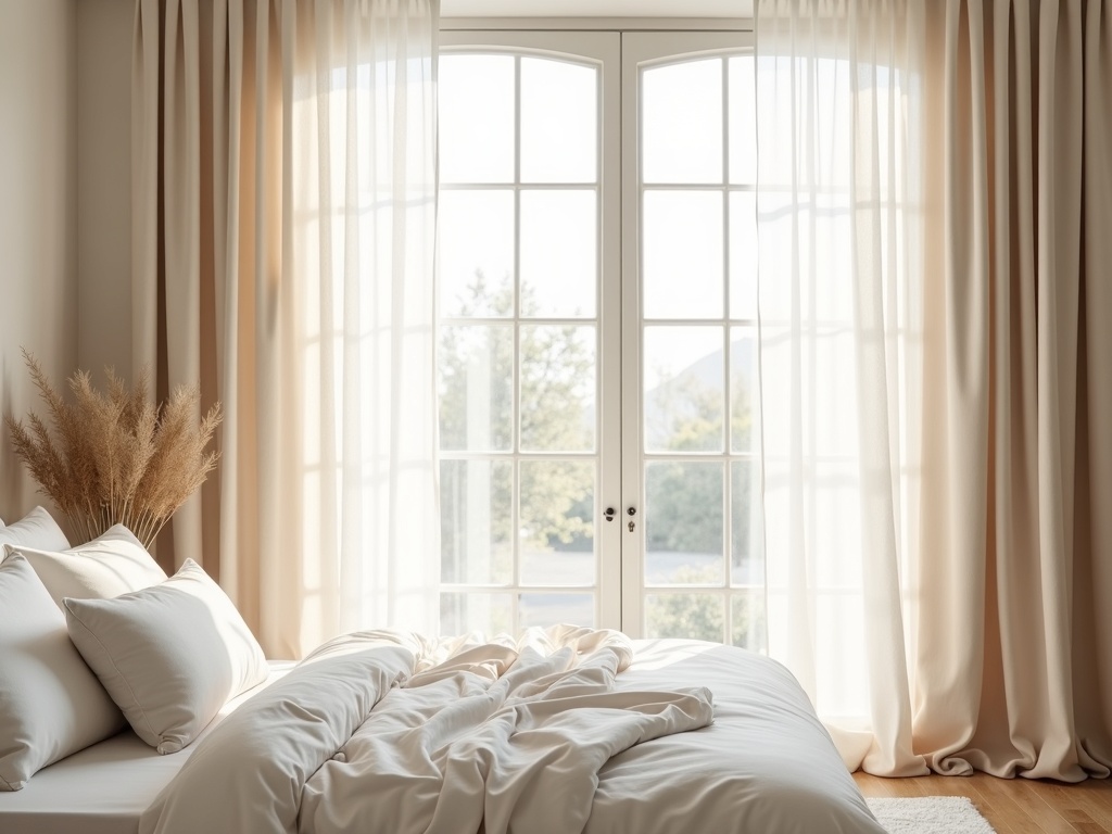 Sheer Curtains in Master Bedroom