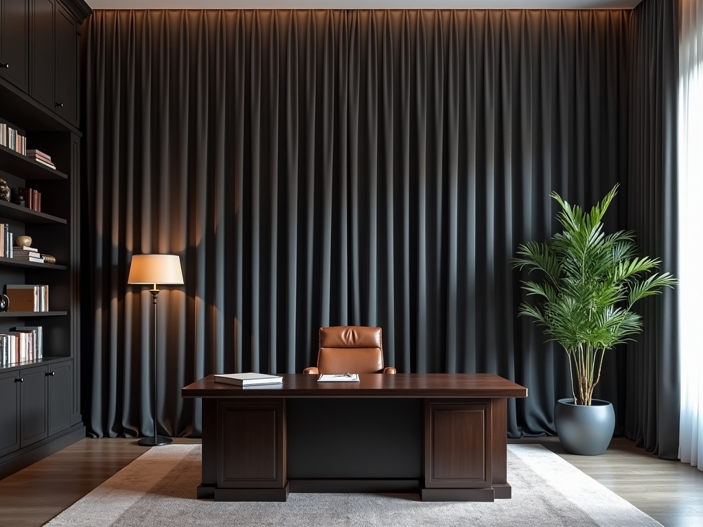 Velvet Curtains in Executive Office